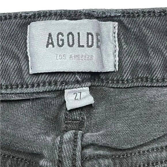 AGOLDE Toni Mid-Rise Slim Straight lyocell blend Jeans in Feral black sz 27 - Picture 7 of 10